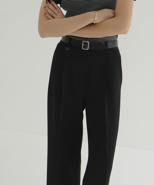 CLANE(クラネ)の「2WAY TUCK STRAIGHT PANTS(その他パンツ・レディース・アイボリー/ブラック/オレンジ/グレー・0/1/2)」の6枚目の写真