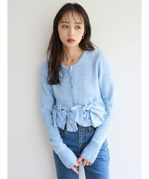 リボンモチーフカーディガン SNIDEL SNIDEL（スナイデル）の「リボンモチーフカーディガン（ニット