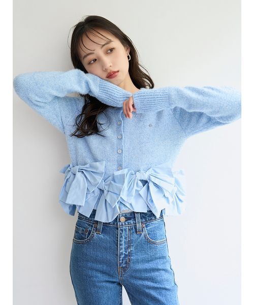 chii☾ ☽【新品】SNIDEL リボンモチーフカーディガン リボンモチーフカーディガン（ニット）｜SNIDEL（スナイデル