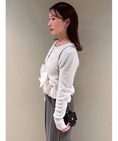 SNIDEL（スナイデル）の「リボンモチーフカーディガン（ニット