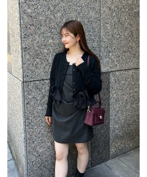 SNIDEL（スナイデル）の「リボンモチーフカーディガン（ニット