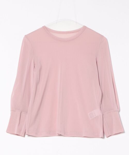 STRAWBERRY-FIELDS(ストロベリーフィールズ)の「ニットチュール_ストレッチチュールトップス(Tシャツ/カットソー・レディース・オフホワイト/ブラック/ピンク・2)」の12枚目の写真