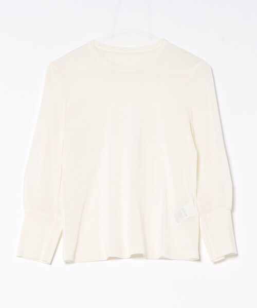 STRAWBERRY-FIELDS(ストロベリーフィールズ)の「ニットチュール_ストレッチチュールトップス(Tシャツ/カットソー・レディース・オフホワイト/ブラック/ピンク・2)」の17枚目の写真