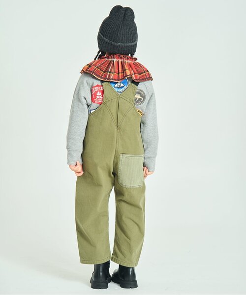 F.O.KIDS（エフオーキッズ）の「【ジュニア対応】エイジング加工　オーバーオール（サロペット/オーバーオール・キッズ・インディゴブルー/カーキ・80/90/100/110/120/130/140）」の10枚目の写真