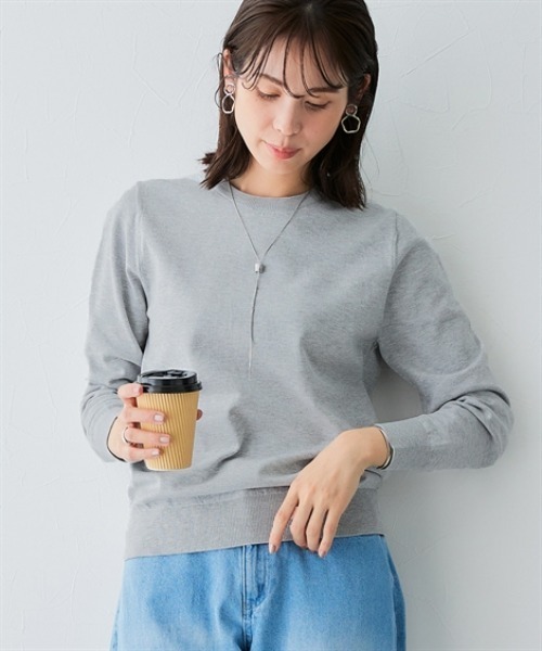 7days Life Styling(セブンデイズライフスタイリング)の「【UVカット】クルーネックニット (洗濯機OK)(ニット/セーター・レディース・ブラック/杢グレー/ブルー/ベージュ・3L/LL/L/M/S)」の3枚目の写真