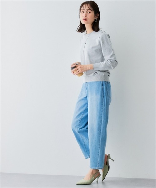 7days Life Styling(セブンデイズライフスタイリング)の「【UVカット】クルーネックニット (洗濯機OK)(ニット/セーター・レディース・ブラック/杢グレー/ブルー/ベージュ・3L/LL/L/M/S)」の8枚目の写真