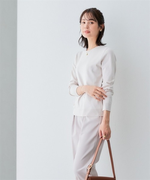 7days Life Styling(セブンデイズライフスタイリング)の「【UVカット】クルーネックニット (洗濯機OK)(ニット/セーター・レディース・ブラック/杢グレー/ブルー/ベージュ・3L/LL/L/M/S)」の9枚目の写真