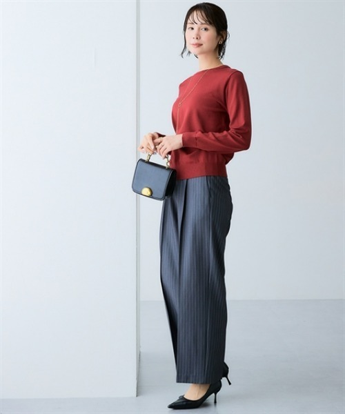 7days Life Styling(セブンデイズライフスタイリング)の「【UVカット】クルーネックニット (洗濯機OK)(ニット/セーター・レディース・ブラック/杢グレー/ブルー/ベージュ・3L/LL/L/M/S)」の5枚目の写真