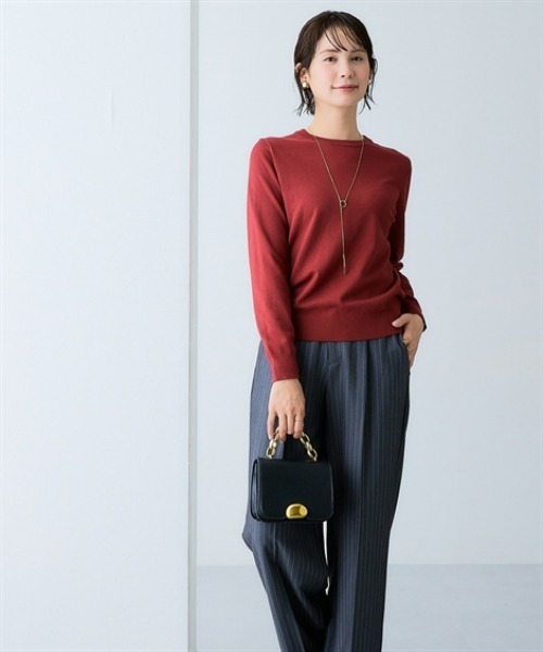 7days Life Styling(セブンデイズライフスタイリング)の「【UVカット】クルーネックニット (洗濯機OK)(ニット/セーター・レディース・ブラック/杢グレー/ブルー/ベージュ・3L/LL/L/M/S)」の6枚目の写真