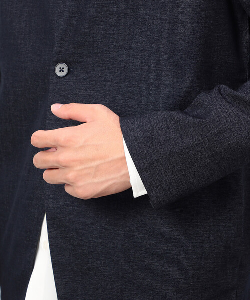 COMME CA ISM(コムサイズム)の「【セットアップ対応】デニムライクストレッチ ノーカラージャケット(ノーカラージャケット・メンズ・ブラック/ネイビー・SMALL/MEDIUM/LARGE)」の15枚目の写真