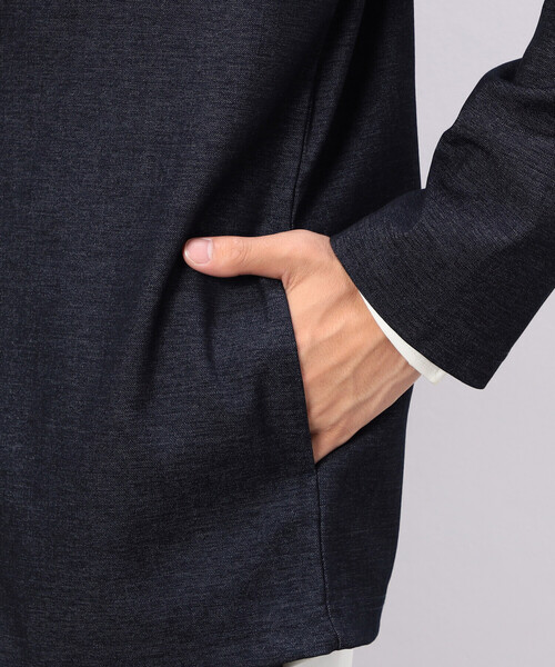 COMME CA ISM(コムサイズム)の「【セットアップ対応】デニムライクストレッチ ノーカラージャケット(ノーカラージャケット・メンズ・ブラック/ネイビー・SMALL/MEDIUM/LARGE)」の16枚目の写真