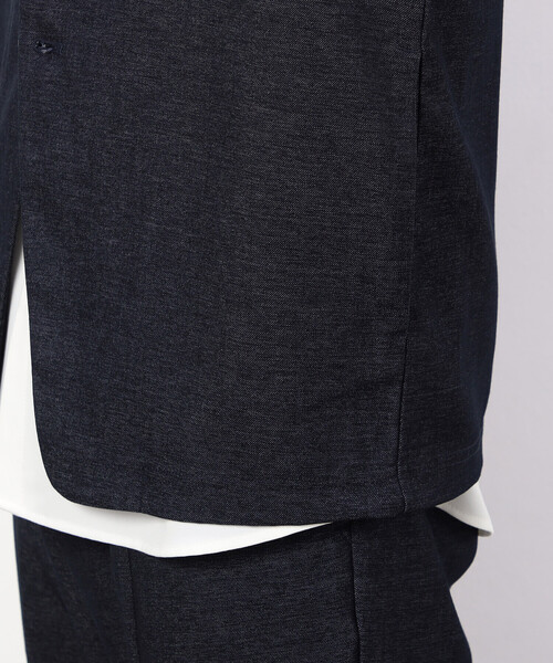 COMME CA ISM(コムサイズム)の「【セットアップ対応】デニムライクストレッチ ノーカラージャケット(ノーカラージャケット・メンズ・ブラック/ネイビー・SMALL/MEDIUM/LARGE)」の17枚目の写真