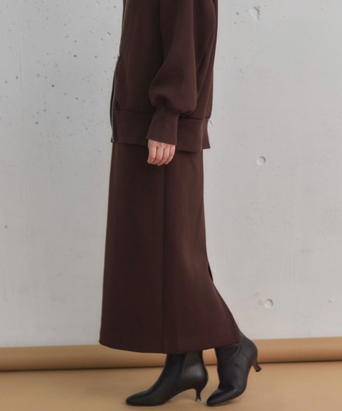 Doux archives（ドゥアルシーヴ）の「ボンディングタイトスカート（スカート・レディース・ブラック/ブラウン/グレイッシュベージュ・36/38）」の6枚目の写真