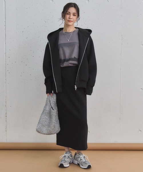 Doux archives（ドゥアルシーヴ）の「ボンディングタイトスカート（スカート・レディース・ブラック/ブラウン/グレイッシュベージュ・36/38）」の10枚目の写真