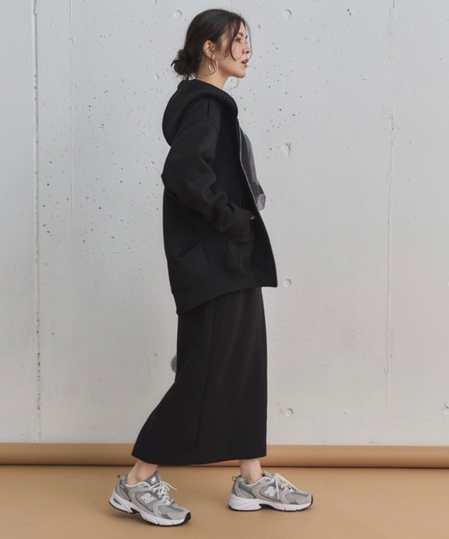 Doux archives（ドゥアルシーヴ）の「ボンディングタイトスカート（スカート・レディース・ブラック/ブラウン/グレイッシュベージュ・36/38）」の19枚目の写真