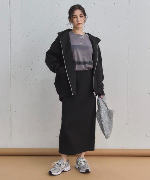 Doux archives（ドゥアルシーヴ）の「ボンディングタイトスカート（スカート・レディース・ブラック/ブラウン/グレイッシュベージュ・36/38）」の21枚目の写真