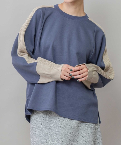 コットンダンボールニットドッキングプルオーバー（Tシャツ