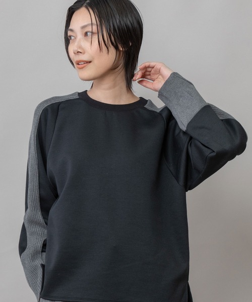 コットンダンボールニットドッキングプルオーバー（Tシャツ