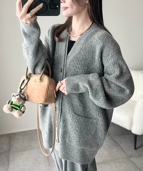 DIESEL グレー Vネック カーディガン DIESEL グレー Vネック カーディガン