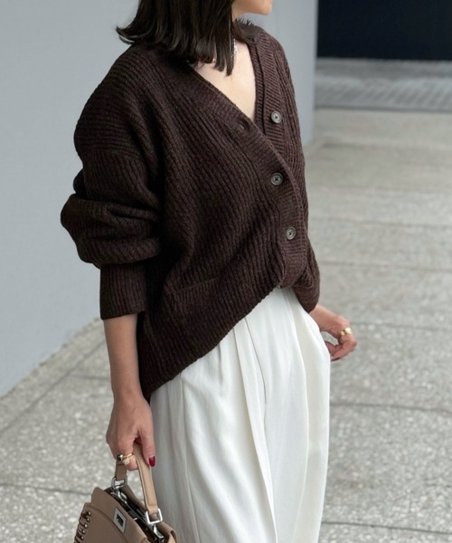 セール】レイヤードデザイン オーバーサイズ Vネック ニット