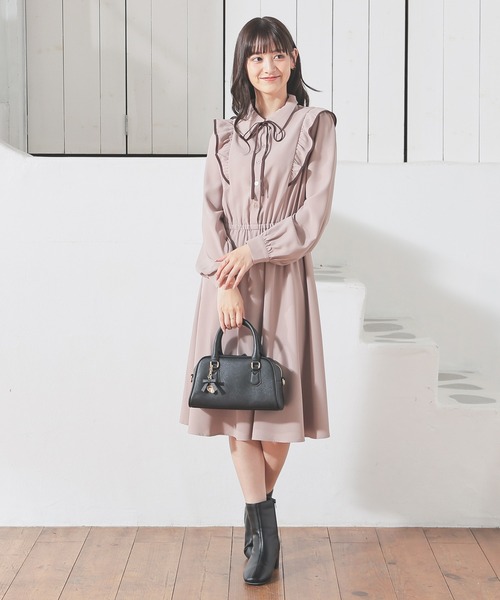 リボン付フリルワンピース（ワンピース）｜Honeys（ハニーズ）の