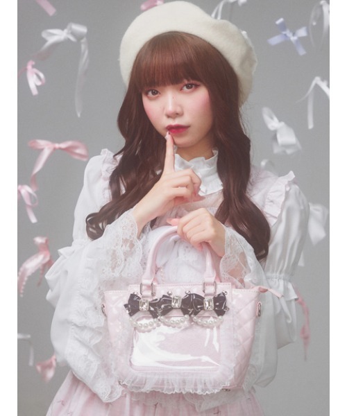 Ank Rouge（アンクルージュ）の「おリボンベレー（ハンチング/ベレー帽・レディース・ホワイト/ブラック・フリー）」の9枚目の写真