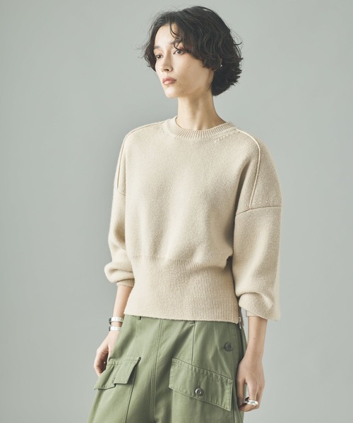 Curensology（カレンソロジー）の「Curensology(カレンソロジー)/＜C.S.G＞ウールジップニットプルオーバー（ニット/セーター・レディース・ベージュ/カーキ/グレー・FREE）」の5枚目の写真