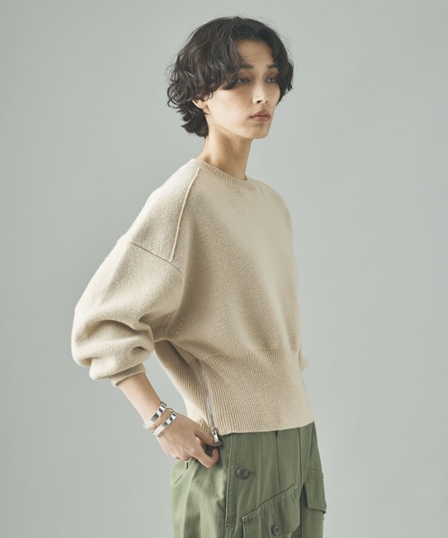 Curensology（カレンソロジー）の「Curensology(カレンソロジー)/＜C.S.G＞ウールジップニットプルオーバー（ニット/セーター・レディース・ベージュ/カーキ/グレー・FREE）」の6枚目の写真