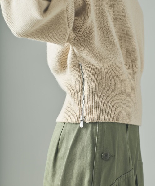 Curensology（カレンソロジー）の「Curensology(カレンソロジー)/＜C.S.G＞ウールジップニットプルオーバー（ニット/セーター・レディース・ベージュ/カーキ/グレー・FREE）」の14枚目の写真
