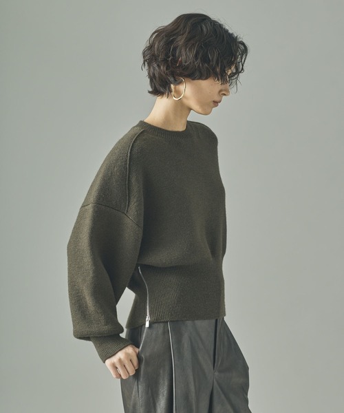 Curensology（カレンソロジー）の「Curensology(カレンソロジー)/＜C.S.G＞ウールジップニットプルオーバー（ニット/セーター・レディース・ベージュ/カーキ/グレー・FREE）」の16枚目の写真