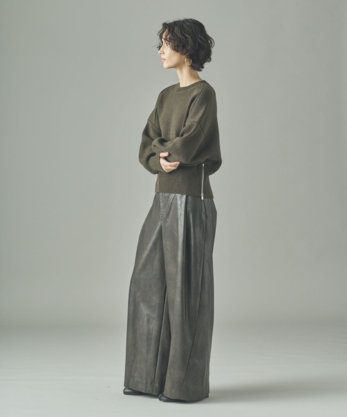 Curensology（カレンソロジー）の「Curensology(カレンソロジー)/＜C.S.G＞ウールジップニットプルオーバー（ニット/セーター・レディース・ベージュ/カーキ/グレー・FREE）」の20枚目の写真