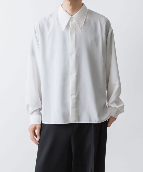 ato（アトウ）の「Crepe de Chine SHORT SCARF SHIRT（シャツ/ブラウス・メンズ・ホワイト/ブラック・44/46/48）」の18枚目の写真