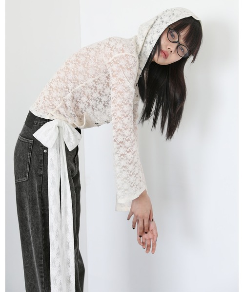 Heart Tattoo(ハートタトゥー)の「Side Ribbon Denim Pants / サイドリボンデニムパンツ(デニムパンツ・レディース・ブラック/ブルー/ブラック系・0/1)」の9枚目の写真