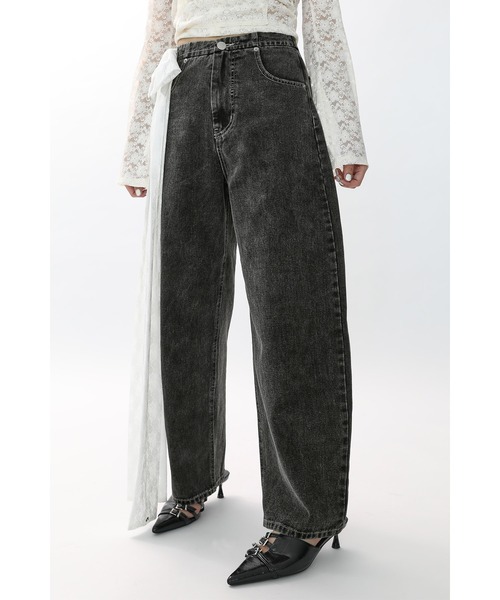 Heart Tattoo(ハートタトゥー)の「Side Ribbon Denim Pants / サイドリボンデニムパンツ(デニムパンツ・レディース・ブラック/ブルー/ブラック系・0/1)」の16枚目の写真