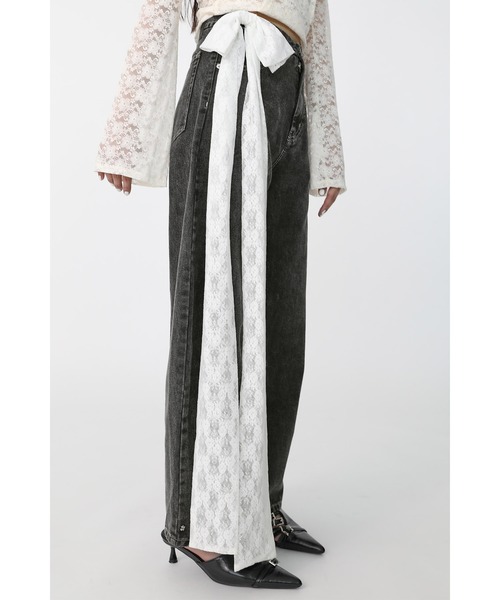 Heart Tattoo(ハートタトゥー)の「Side Ribbon Denim Pants / サイドリボンデニムパンツ(デニムパンツ・レディース・ブラック/ブルー/ブラック系・0/1)」の7枚目の写真