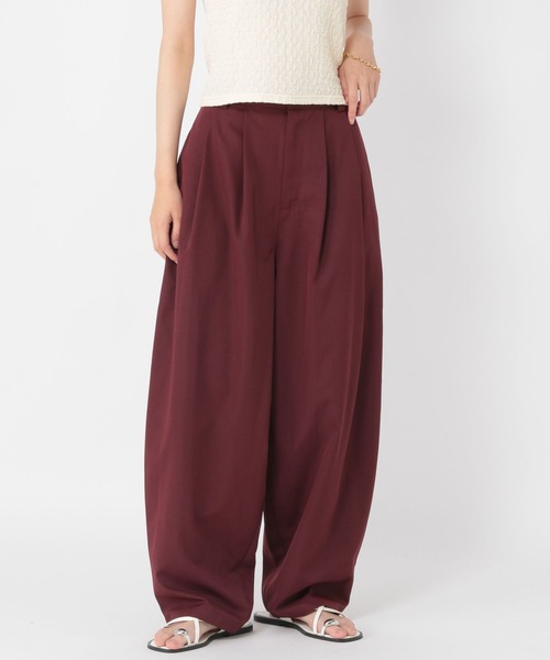 studio CLIP（スタディオクリップ）の「【daily CLIP】トラウザータックワイドスラックス（スラックス・レディース・ベージュ/グレー/チェリーレッド・MEDIUM/LARGE）」の3枚目の写真