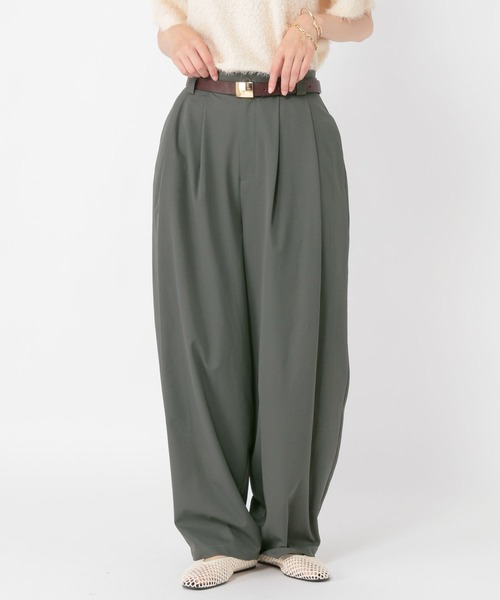 studio CLIP（スタディオクリップ）の「【daily CLIP】トラウザータックワイドスラックス（スラックス・レディース・ベージュ/グレー/チェリーレッド・MEDIUM/LARGE）」の7枚目の写真