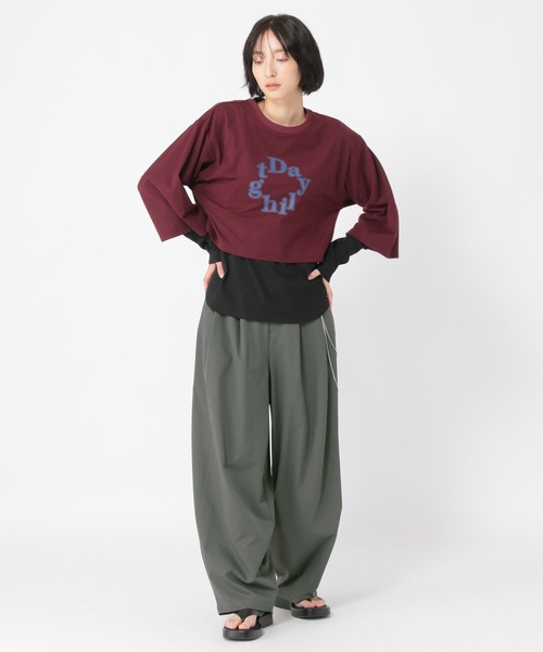 studio CLIP（スタディオクリップ）の「【daily CLIP】トラウザータックワイドスラックス（スラックス・レディース・ベージュ/グレー/チェリーレッド・MEDIUM/LARGE）」の8枚目の写真