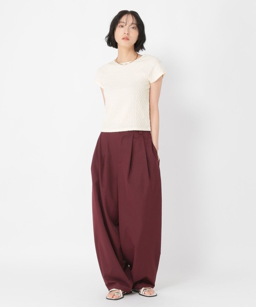 studio CLIP（スタディオクリップ）の「【daily CLIP】トラウザータックワイドスラックス（スラックス・レディース・ベージュ/グレー/チェリーレッド・MEDIUM/LARGE）」の11枚目の写真