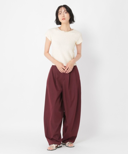 studio CLIP（スタディオクリップ）の「【daily CLIP】トラウザータックワイドスラックス（スラックス・レディース・ベージュ/グレー/チェリーレッド・MEDIUM/LARGE）」の12枚目の写真