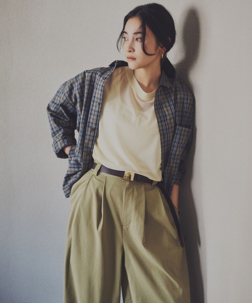 studio CLIP（スタディオクリップ）の「【daily CLIP】トラウザータックワイドスラックス（スラックス・レディース・ベージュ/グレー/チェリーレッド・MEDIUM/LARGE）」の14枚目の写真