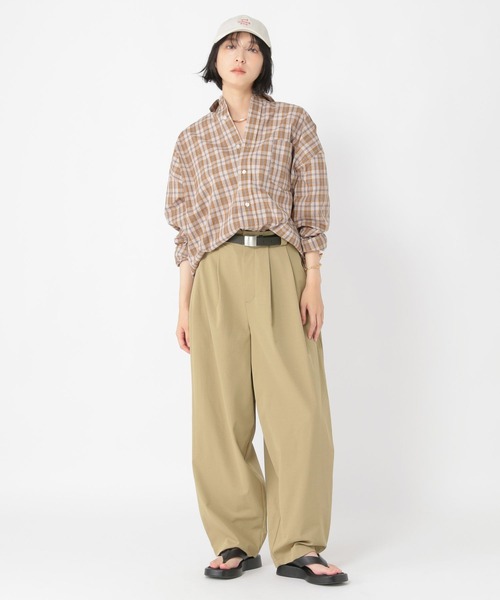 studio CLIP（スタディオクリップ）の「【daily CLIP】トラウザータックワイドスラックス（スラックス・レディース・ベージュ/グレー/チェリーレッド・MEDIUM/LARGE）」の18枚目の写真