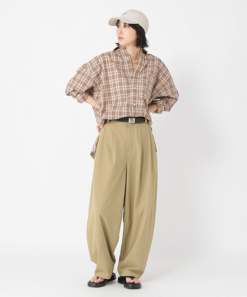 studio CLIP（スタディオクリップ）の「【daily CLIP】トラウザータックワイドスラックス（スラックス・レディース・ベージュ/グレー/チェリーレッド・MEDIUM/LARGE）」の19枚目の写真