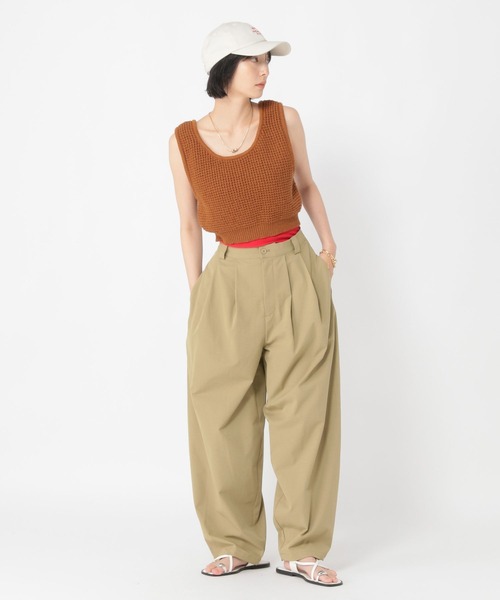 studio CLIP（スタディオクリップ）の「【daily CLIP】トラウザータックワイドスラックス（スラックス・レディース・ベージュ/グレー/チェリーレッド・MEDIUM/LARGE）」の21枚目の写真