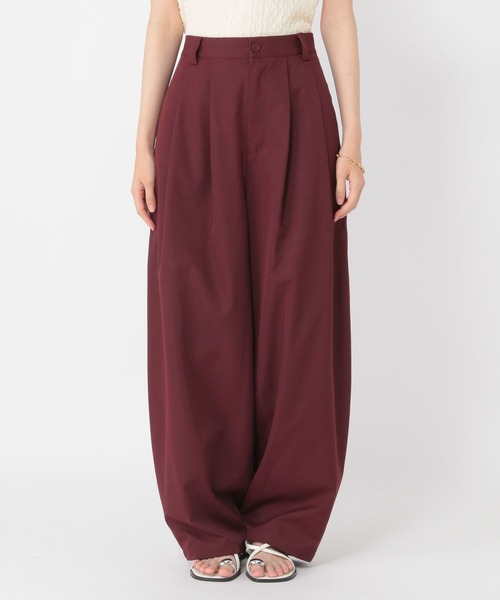 studio CLIP（スタディオクリップ）の「【daily CLIP】トラウザータックワイドスラックス（スラックス・レディース・ベージュ/グレー/チェリーレッド・MEDIUM/LARGE）」の22枚目の写真