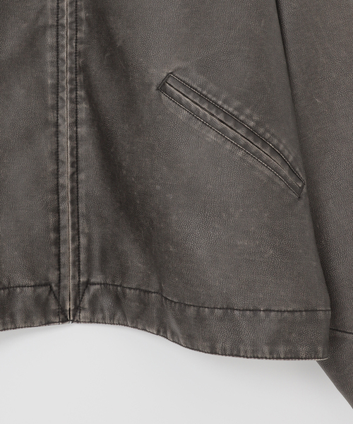 B.C STOCK（ベーセーストック）の「【PLANET OF EARTH】フェード加工 フェイクレザーブルゾン（ブルゾン・メンズ・ブラウン/ブラック・MEDIUM/LARGE）」の14枚目の写真