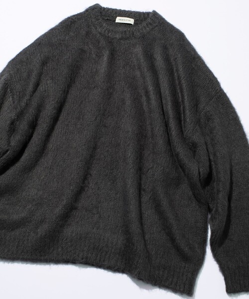 FREAK'S STORE(フリークスストア)の「限定展開 リラックスフィット クルーネック プルオーバー シャギーニット(ニット/セーター・メンズ・チャコールグレー/オリーブ/ネイビー/ブラック/グレー・SMALL/MEDIUM/LARGE)」の7枚目の写真