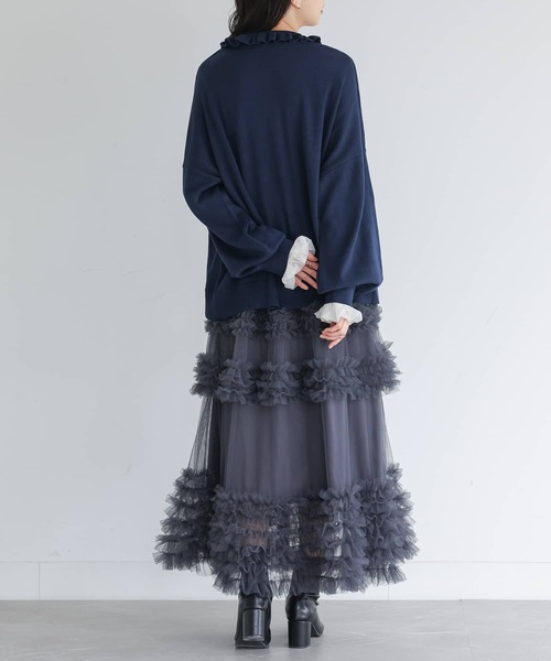 somari imagination（ソマリ イマジネーション）の「『花柄刺繍ビーズカーディガン』（カーディガン/ボレロ・レディース・杢グレー/ネイビー・FREE）」の22枚目の写真