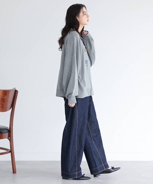 somari imagination（ソマリ イマジネーション）の「『花柄刺繍ビーズカーディガン』（カーディガン/ボレロ・レディース・杢グレー/ネイビー・FREE）」の17枚目の写真