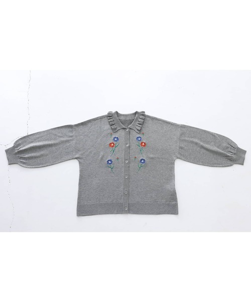 somari imagination（ソマリ イマジネーション）の「『花柄刺繍ビーズカーディガン』（カーディガン/ボレロ・レディース・杢グレー/ネイビー・FREE）」の14枚目の写真